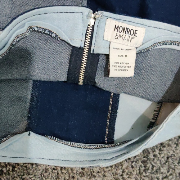 Denim patchwork skirt, multiple tones of denim!!! - Picture 4 of 4